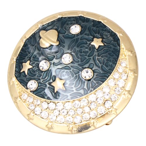 Garneck Legierungsbrosche Mondmotiv mit Kristallbesatz Modische Milky Way Anstecknadel für Damen Vielseitiger Schmuck für Party Hochzeit und Alltag Stilvolles Accessoire für Kleidung von Garneck