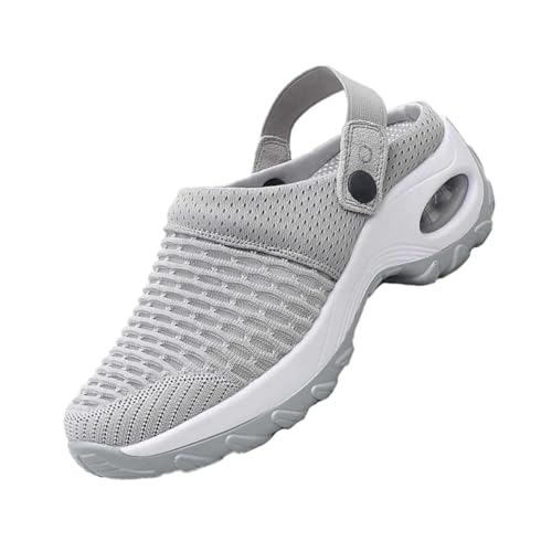 Garneck Leichte Atmungsaktive Damensandalen mit Mesh Obermaterial Weiche Luftpolstersohle rutschfeste Freizeit Pantoletten für Langes Gehen und Reisen von Garneck