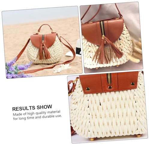 Garneck Leichte Geflochtene Schultertasche Damen Vintage Messenger Bag Freizeit Umhängetasche Klein Langlebig Vielseitig für Alltag Schule und Reisen Geeignet von Garneck