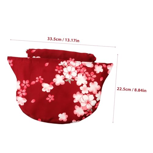 Garneck Leichte Kompakte Katzenkopf drawstring handtasche aus Strapazierfähigem Modisch und Vielseitig für Damen als Make up Alltagstasche in Weinrot von Garneck