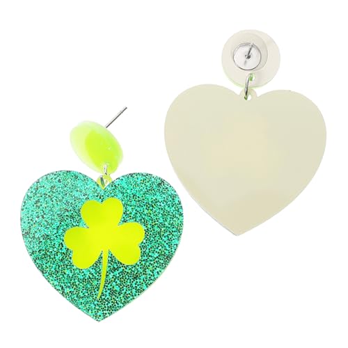 Garneck Leichte Shamrock Ohrringe Grün Hohl Design Glücksbringer Schmuck für Frauen Damen Irische Festival Ohrstecker Party Accessoire Irish St Patricks Day von Garneck