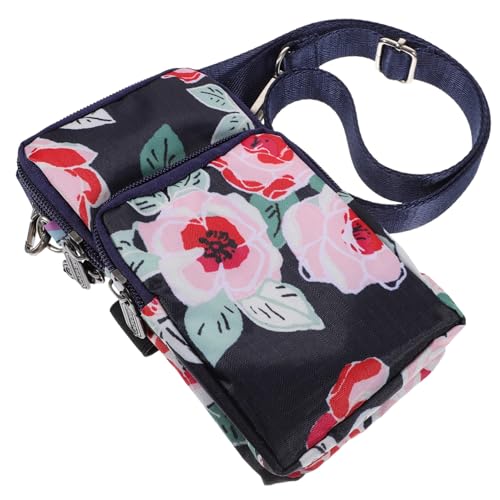 Garneck Leichte Strapazierfähige Umhängetasche Damen aus Nylon Mini Crossbody Handytasche mit Floralem Muster Vielseitige Handy und Münztasche für Alltag und Reisen Kompakt und Robust von Garneck