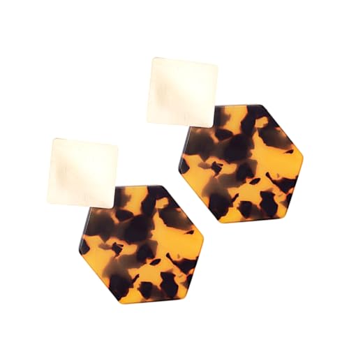 Garneck Leopard Print Geometrische Ohrstecker Damen Hexagon Ohrhänger Modisch Leicht Alltag Business Schmuck von Garneck