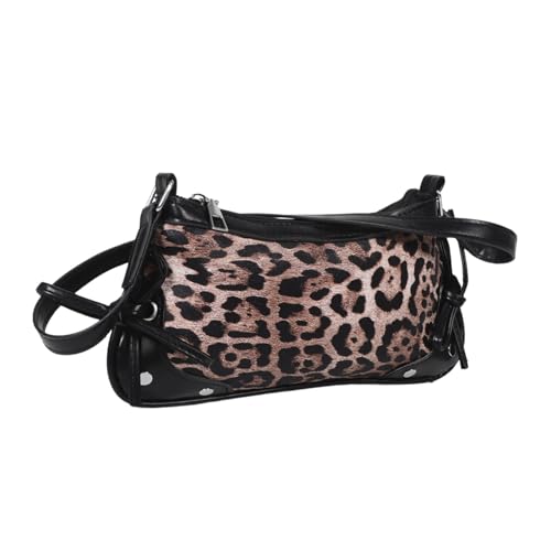 Garneck Halbmondförmige Pu Leopardenmuster Umhängetasche Für Damen Mit Schleifendetail Robuste Konstruktion Praktisches Innendesign Für Gesellschaftliche Und Berufliche Anlässe von Garneck