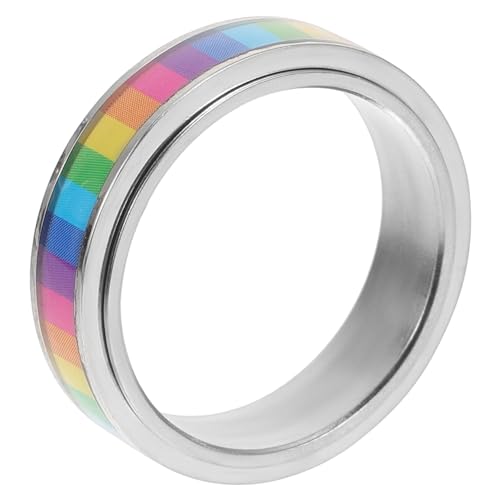 Garneck Lesben Ring Regenbogen Schmuck Pride Flagge Schmuck für Damen Herren Modisch Stilvoll für Party Festival von Garneck