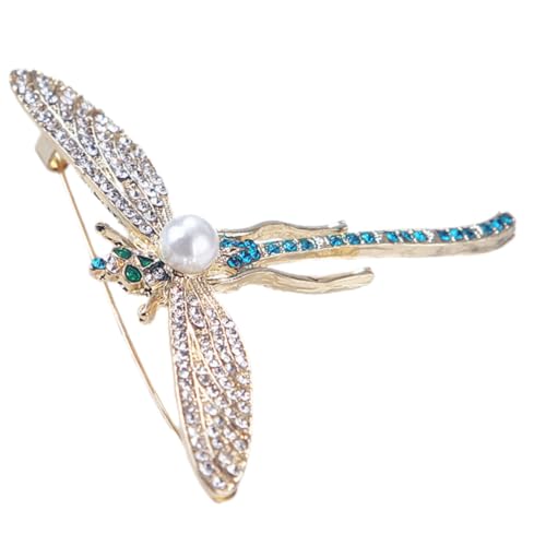Garneck Libellen Brosche mit Strass und Perlen Modische Brosche für Damenkleidung Vielseitiger Schmuck für Jacken Schals und Hüte Einzigartiges Design im Vintage Stil von Garneck