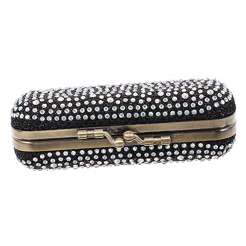 Garneck Kosmetiktasche Lippenstiftetui Mit Spiegel Tragbare Lippenstift-aufbewahrung Antibreak-Material Mit Glitzer-Akzenten Hochwertiger Lippenstifthalter Für Damen Schwarz Für von Garneck