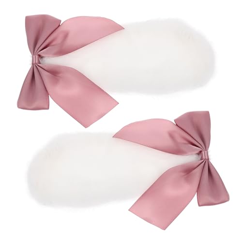 Garneck Lolita Schleifen Hasenohren Haarklammer Plüsch Haarclip für Mädchen Weicher Haarschmuck mit Niedlichen Ohrendetails Halloween Accessoire und Sicher Befestigt Geschenkidee von Garneck