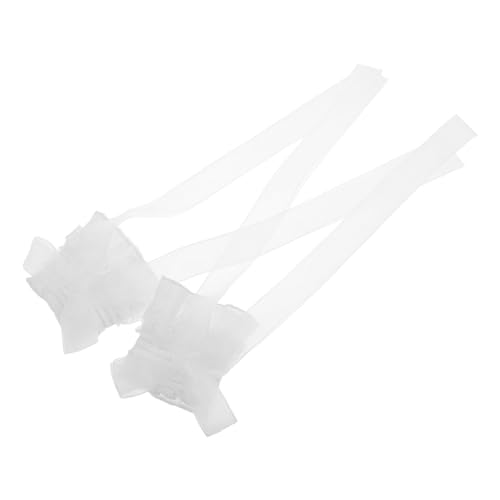 Garneck Lolita Spitzen Armstulpen mit Schleife Abnehmbare Spitzenärmel für Damen Rüschenmanschetten Vielseitig für Hochzeit Lolita Mode und Formelle Anlässe Weiß von Garneck