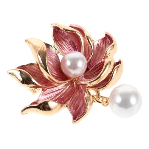 Garneck Lotusblumen Brosche Anstecknadel mit Imitationsperlen Eleganter Blumen Pin für Damen Vielseitiger Schmuck für Verschiedene Anlässe für Kleidung Schals und Formelle Events von Garneck