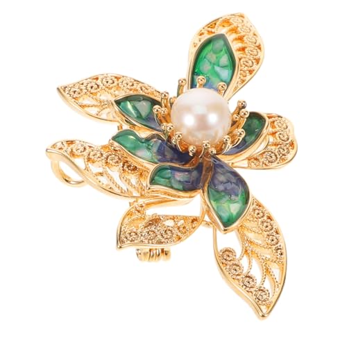 Garneck Lotusblumen-brosche Metall Hochzeit Anstecknadel mit Strass Perlen Elegante Reversnadel für Brautkleider Brautjungfern Festliche Jackendekoration Schmuckaccessoire für Besondere von Garneck