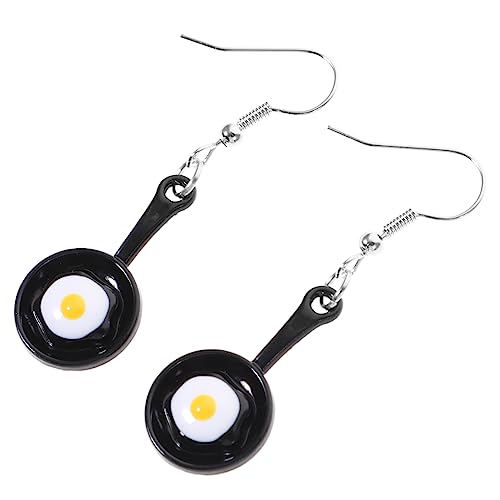 Garneck Lustige Spiegelei Ohrringe Damen Koch Schmuck Kreatives Design Küchen Bratpfanne Anhänger Earring für Frauen und Mädchen von Garneck