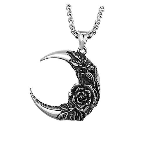 Garneck Mond Anhänger Halskette Herren Accessoire Stilvoll Material Design Einfach Tragen Dekor Mann Halskette von Garneck