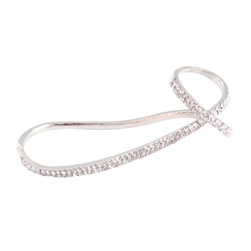 Garneck Mehrlagiger Damen fingerring und Silberner Palm Cuff Eleganter Mehrfacher Finger ring mit Funkelnden Details Verstellbar Modisches Schmuckstück für Besondere Anlässe und Alltag von Garneck