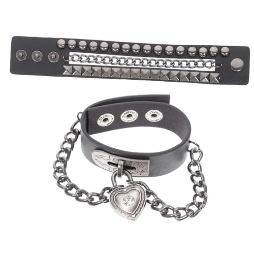 Garneck Mehrschichtiges Lederarmband Mit Nietenanhänger Im Gothic-stil Verstellbare Für Männer Und Frauen Geeignet Für Punk-accessoires Ästhetische Armbänder Und Gothic-schmuck von Garneck
