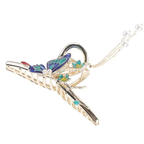 Garneck Metall Haarspange Schmetterling mit Quaste Große Haarklammer für Damen Praktisch Robust für Make Up Kochen und Sport von Garneck