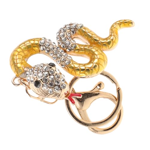 Garneck Metall Schlüsselanhänger Schlange Feng Shui Zodiac Anhänger Glücksbringer für Männer Frauen Autoschlüssel Handtasche Charm Goldfarben Langlebig und Stilvoll von Garneck