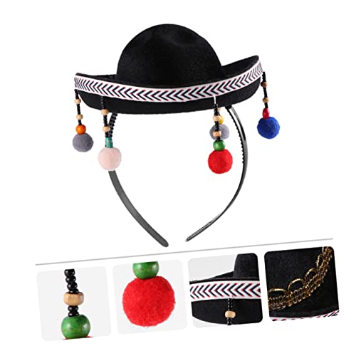 Garneck Mexiko Partyhut Kleines Plüsch Haarball Filz Leicht Langlebig für Damen und Herren Faschingshut Karneval Festival Accessoire von Garneck