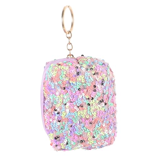 Garneck Mini Geldbörse mit Schlüsselanhänger Kleine Bunte Münztasche Pailletten Kompakte Change Wallet für Tragbare Aufbewahrung für Kleingeld und Make Up Modisches Accessoire von Garneck