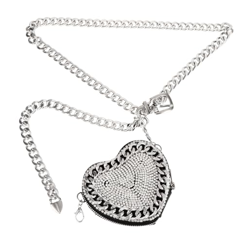 Garneck Mini Waist Chain Bag mit Strass dekor Stilvolle Damen Schultertasche und Crossbody Bag Kompakte Hüfttasche für Lippenstift Handy und Kleinigkeiten Modisches Accessoire für Alltag von Garneck