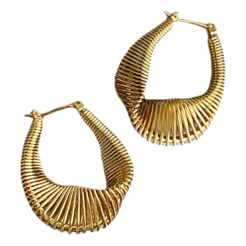 Garneck Minimalistische Goldfarbene Creolen Ohrringe Damen Federleichte Einzigartige Dangle Ohrringe Modischer Schmuck für Teens und Frauen Bequemer Sitz Eleganter Stil für Alltag und von Garneck