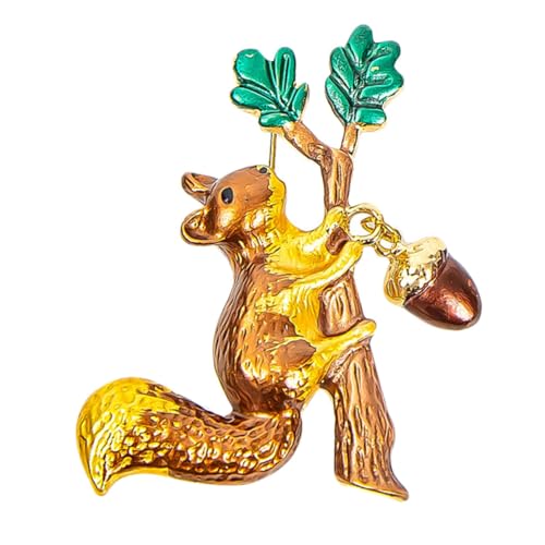 Garneck Modische Cartoon Eichhörnchen Brosche aus Langlebiger Legierung Kreative Anstecknadel für Kleidung Taschen Pullover und Accessoires Vielseitiger Modeschmuck für Damen und Herren von Garneck