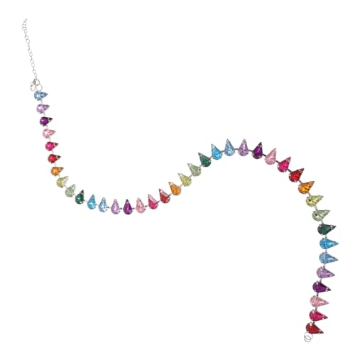 Garneck Modische Halskette mit Funkelnden Strasssteinen Zarte Vintage in Bunter Optik Verstellbare Hautfreundliches Material Vielseitiges Schmuckstück für Alltag und Party von Garneck