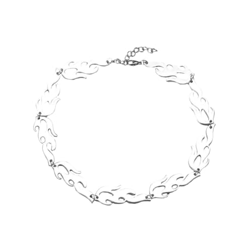 Garneck Modische Herren Halskette mit Flammen Anhänger aus Langlebiger Trendiges Hip hop Schmuckstück im Europäischen Stil Schlichtes Design für Vielseitige Outfits von Garneck