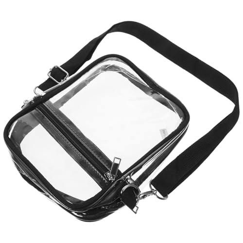 Garneck Modische Transparente Mini umhängetasche Damen Schultertasche Schwarz Klar Leichter Crossbody Bag für Alltag Bar Club Freizeit mit Großem Fassungsvermögen von Garneck