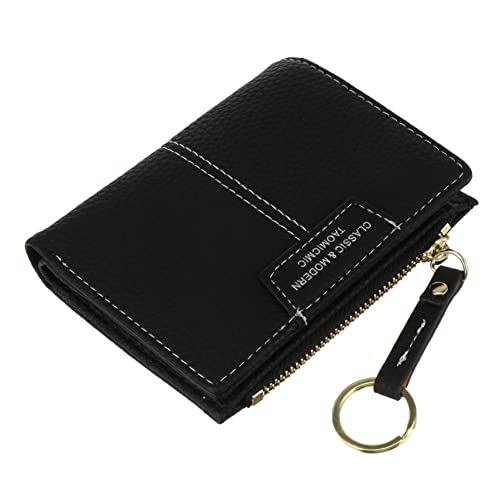 Garneck Multifunktionale Damen Geldbörse mit Reißverschluss Schlüsselanhänger Kompakte Kleine Geldbörse und Kartenetui Portemonnaie für Alltag Schule Shopping und Arbeit Schwarzes von Garneck