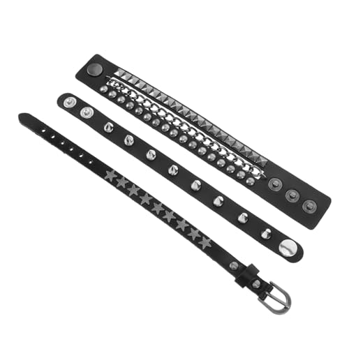 Garneck Multilayer Punk Faux Leather Armband mit Nieten für Männer und Frauen Vintage Rock Stil Unisex Gothic Schmuck für Festivals und Partys und Langlebig Garneck Multilayer Punk Faux Leather Armband mit Nieten für Männer und Frauen Vintage Rock Stil Unisex Gothic Schmuck für Festivals und Partys und Langlebig von Garneck