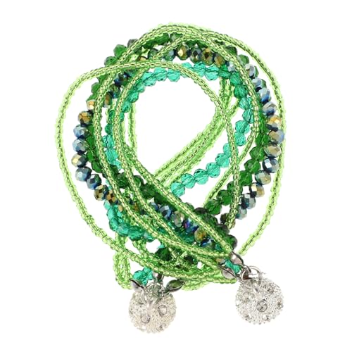 Garneck Mehrschichtiges Kristallarmband Für Damen Vintage Perlenarmbänder Boho Geflochtene Armbänder Mit Kristallsteinen Trendige Armreifen Für Frauen von Garneck