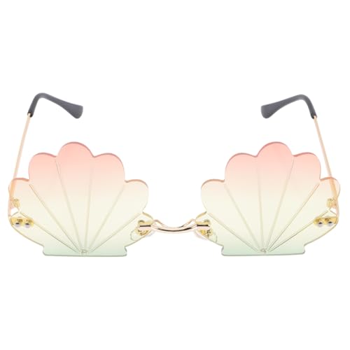 Garneck Muschelförmige Sonnenbrille Für Damen – Unisex Modeaccessoire Für Partys Und Discos - Inspiriert Von Meerjungfrauen Perfekt Für Kreative Outfits Und Meerjungfrau-Accessoires von Garneck