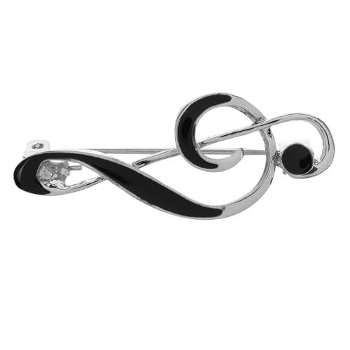 Garneck Musiknoten Brosche aus Langlebiger Zinklegierung Kreativer Anstecker für Cardigan und Sweater Lapel Silberner Pin für Anzug Hemd Rucksack und Festliche Kleidung von Garneck