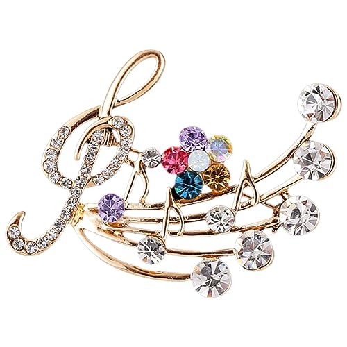 Garneck Strass Musiknoten Brosche für Damen Anstecknadel Legierung Funkelndes Musiksymbol für Jacken und Mäntel Weihnachts und Hochzeitsgeschenk von Garneck