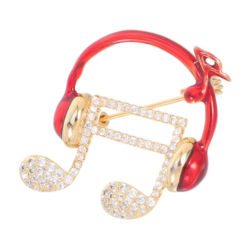 Garneck Musiknoten Brosche Für Kopfhörer Schimmernder Zirkonia-anstecknadel Modischer Schmuck Für Damen Für Partys Konzerte Und Alltag von Garneck