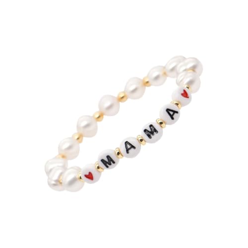 Garneck Natürliche Barockperlen Armband Damen Schmuck Muttertag Elegantes Perlenarmband Modisches Dekoratives Handgelenkband für Alltag und Festlichkeiten von Garneck