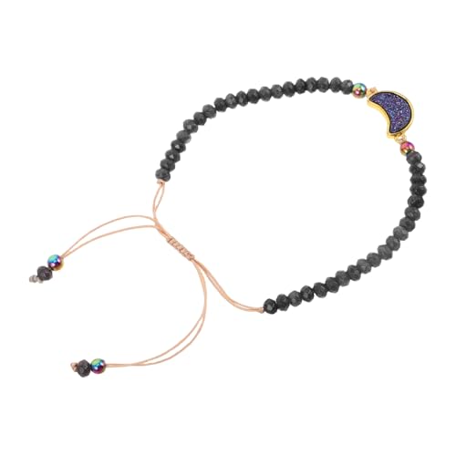 Garneck Natursteinarmband Mit Geflochtener Schnur Verstellbares Armband Mit Mondperle Handgefertigt Für Damen Und Herren Minimalistisches Design Für Alltagskleidung von Garneck