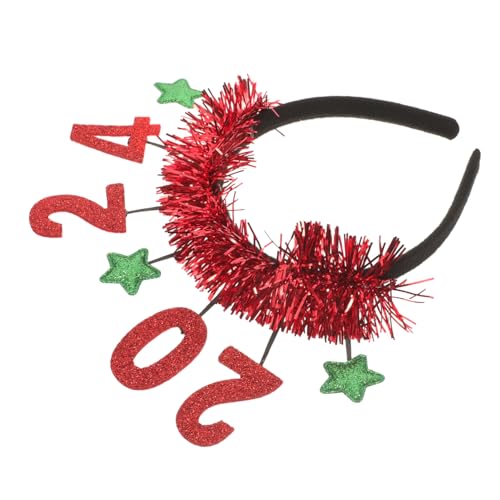 Garneck Neujahr Haarband Rot Party Haarreif für Erwachsene Unisex Komfortabel Modisch Robustes Material Festliche Kopfbedeckung für Silvester Feier von Garneck