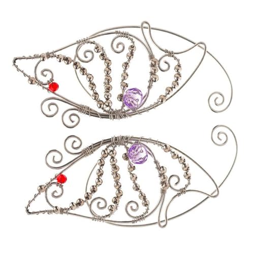 Garneck Non piercing Ohrclips Damen Schmetterling Ohrschmuck mit Strass Zinklegierung Komfortable Cosplay Accessoires für Frauen Vielseitige Fee Ohrringe für Alltag und Party von Garneck