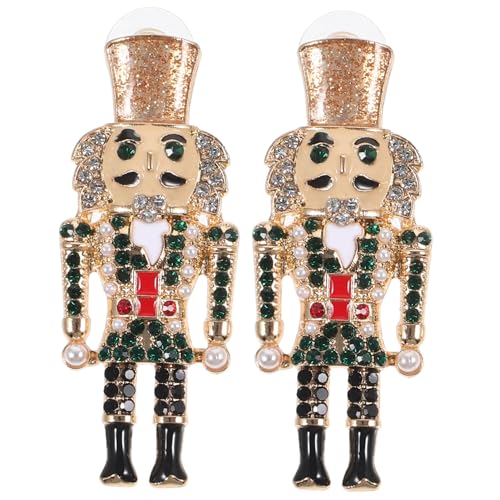 Garneck Nutcracker Soldier Ohrringe Cartoon Ohrstecker Damen Bunte Dekorative Ohrhänger Kreatives Design Vielseitig Tragbar Für Geburtstag Hochzeit Abschlussball Alltag von Garneck