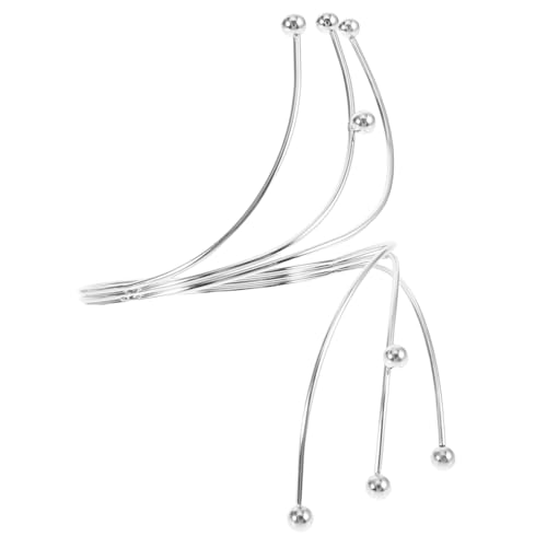 Garneck Offenes Armreif Armband Verstellbarer Boho Oberarm Manschetten Schmuck Metall mit Runden Perlen für Damen Vielseitig Kombinierbar mit Verschiedenen Outfits von Garneck