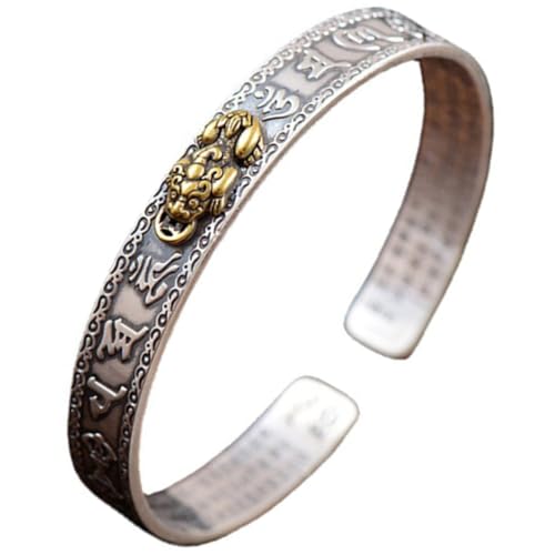 Garneck Offenes Kupferarmband Herren Cuff Bangle mit Herz Motiv Design Verstellbar Modisch Langlebig Geeignet für Männer und Frauen von Garneck