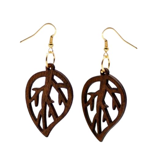 Garneck Ohrhänger Damen Leichtes Hohles Design Lange Hängende Ohrringe Braun Handgefertigter Schmuck Modisch für Alltag Party Arbeit für Frauen Mädchen von Garneck