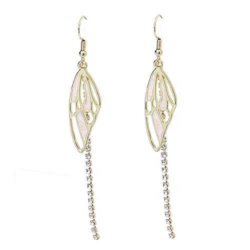 Garneck Ohrhänger Schmetterlingsflügel mit Quaste Lange Ohraccessoires für Damen Vielseitig Kombinierbar für Büro Konzert und Besondere Anlässe von Garneck