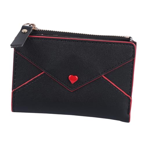 Garneck PU Geldbörse Damen mit Separatem Fach Kartenfächer Leichter Geruchloser PU Kompakte Quadratische Damenbörse in Schwarz Praktische Aufbewahrung für Karten und Kleingeld von Garneck