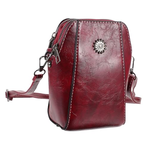 Garneck PU Handytasche Damen Crossbody Schultertasche Elegant Leicht Strapazierfähig mit Reißverschluss für Alltag Reise und Freizeit von Garneck