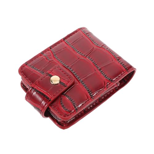 Garneck PU Kunstleder Lippenstift Organizer mit Spiegel Tragbare Kosmetiktasche für Reise Eleganter Lippenstift Aufbewahrungsbox Leichtes Stilvolles Make Up Etui in Rot von Garneck