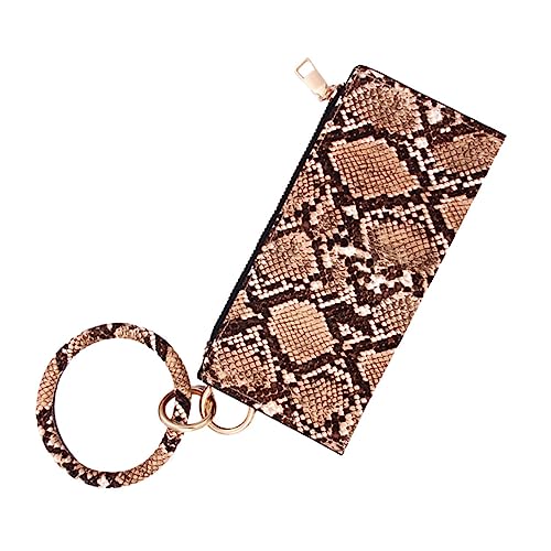 Garneck PU Schlüsselanhänger Geldbörse Damen Portemonnaie mit Reißverschluss Doppellagige Handgelenktasche Kaffee Schlangenmuster Kompakt für Handy Karten Kosmetik Alltag und Party Garneck PU Schlüsselanhänger Geldbörse Damen Portemonnaie mit Reißverschluss Doppellagige Handgelenktasche Kaffee Schlangenmuster Kompakt für Handy Karten Kosmetik Alltag und Party von Garneck