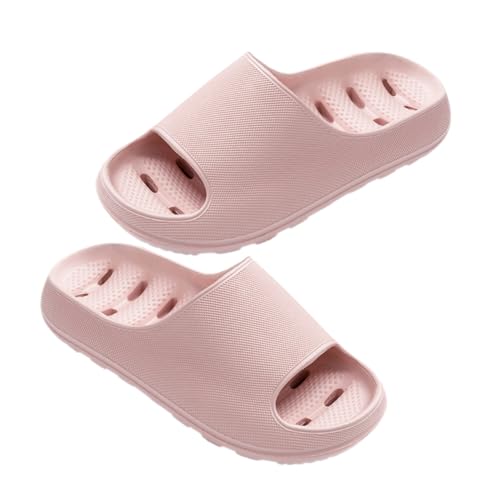 Garneck PVC Damen Hausschuhe Rutschfest Leicht Atmungsaktiv Indoor Slipper Badezimmer Salon Slipper Rosa Wiederverwendbar Einfach zu Tragen Hautfreundlich für Gäste und Zuhause von Garneck